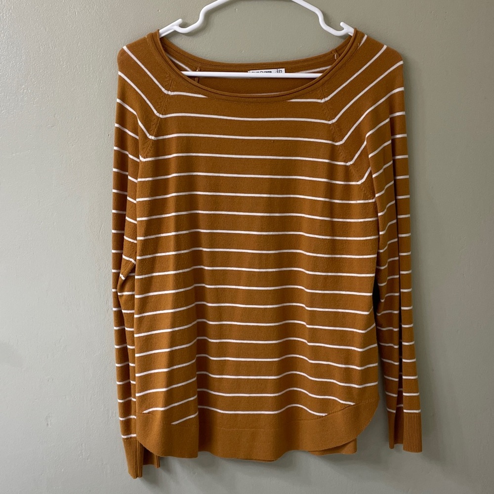 Pink Clover Brown and White Striped Blouse